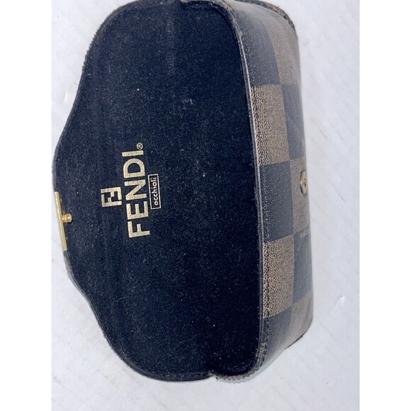 Vintage FENDI Italy Brown Classic Checkered Sunglass CASE ONLY - Picture 12 of 16